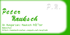 peter mauksch business card